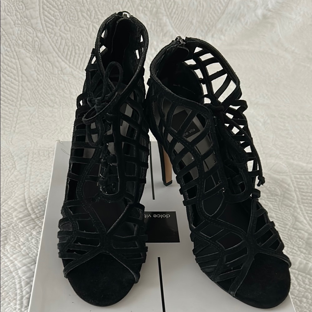 Dolce Vita Black suede lace up heels